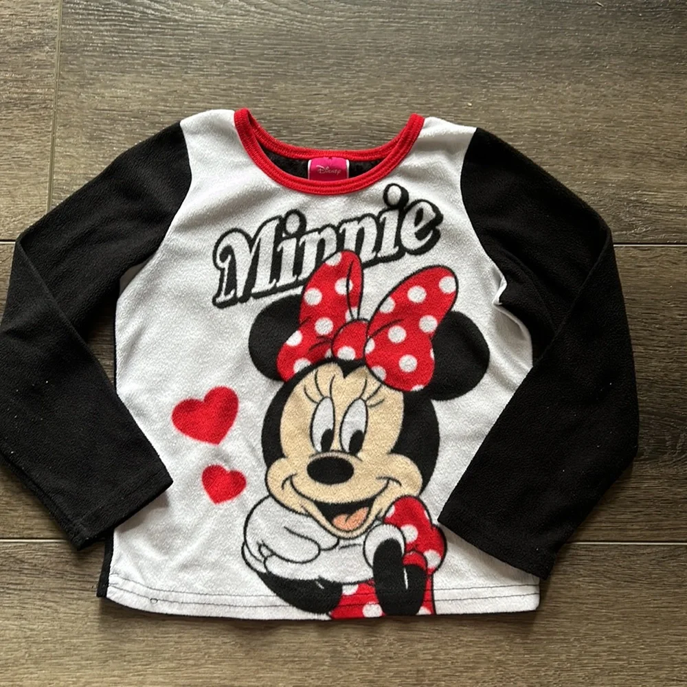 Girl’s Disney Minnie Mouse Fleece Pajama Set Sz 6
